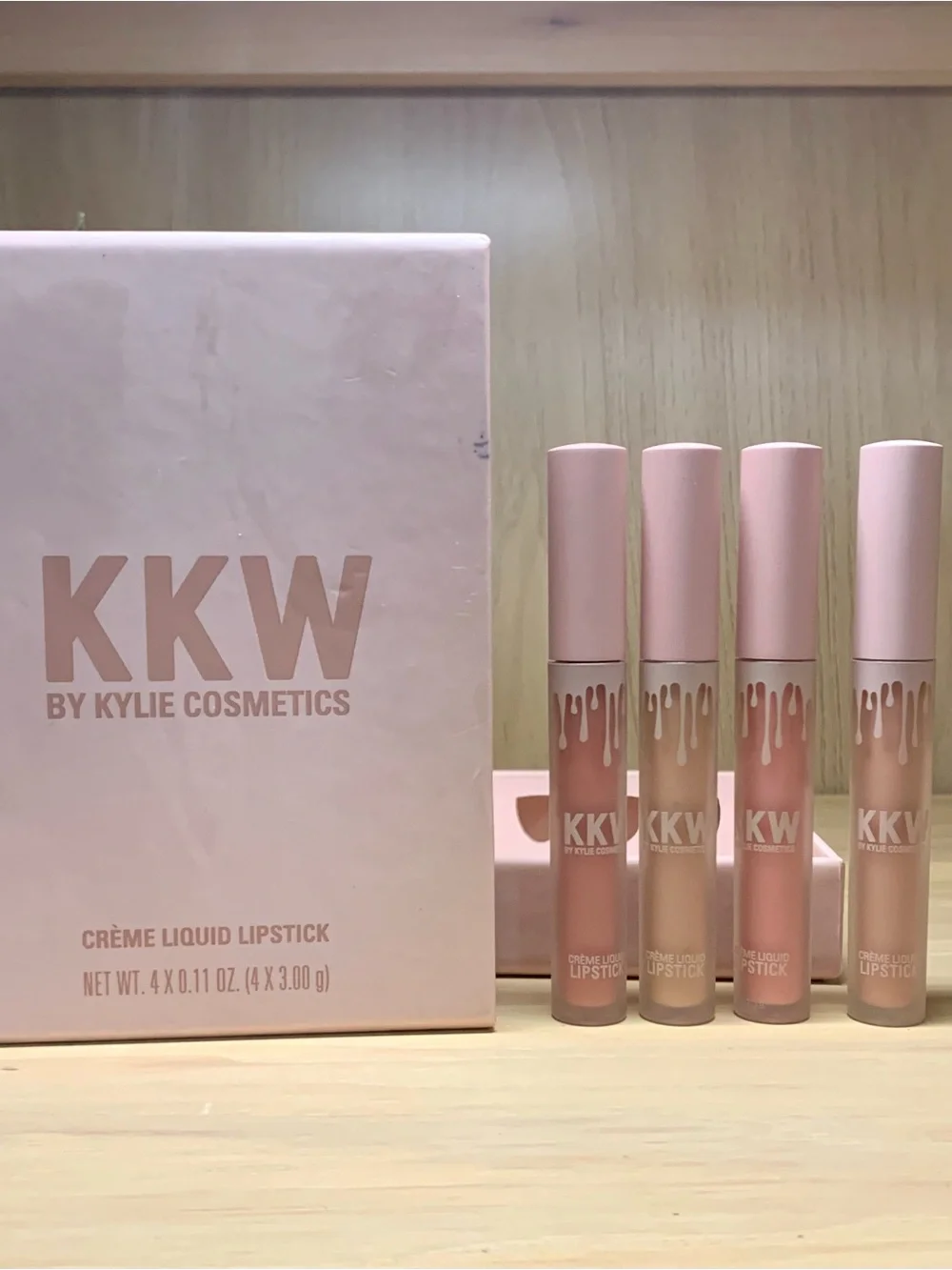 KKW x Kylie Cosmetics Pink and Nude Lipstick Set.
